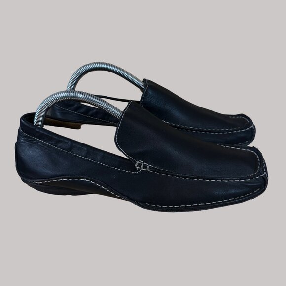 Steve Madden Men's Black Slip-On Loafers With Contrast Stitching Size 8.5 - Picture 6 of 16